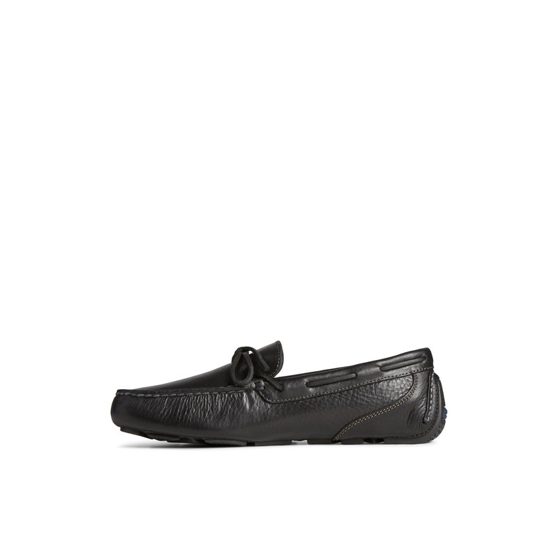 Men s Sperry Davenport Pull Up Leather 1 Eye Driver Black Size 8M
